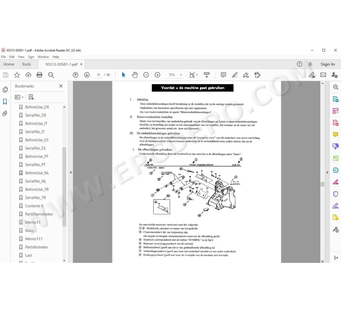 Kawasaki Wheel Loader 90Z6 parts + service manual